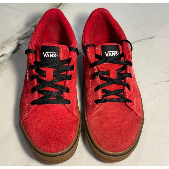 Vans Seldan Lace Up Gum Sidewall Skate Sneaker Youth 5.5 Dark Red - Picture 2 of 10